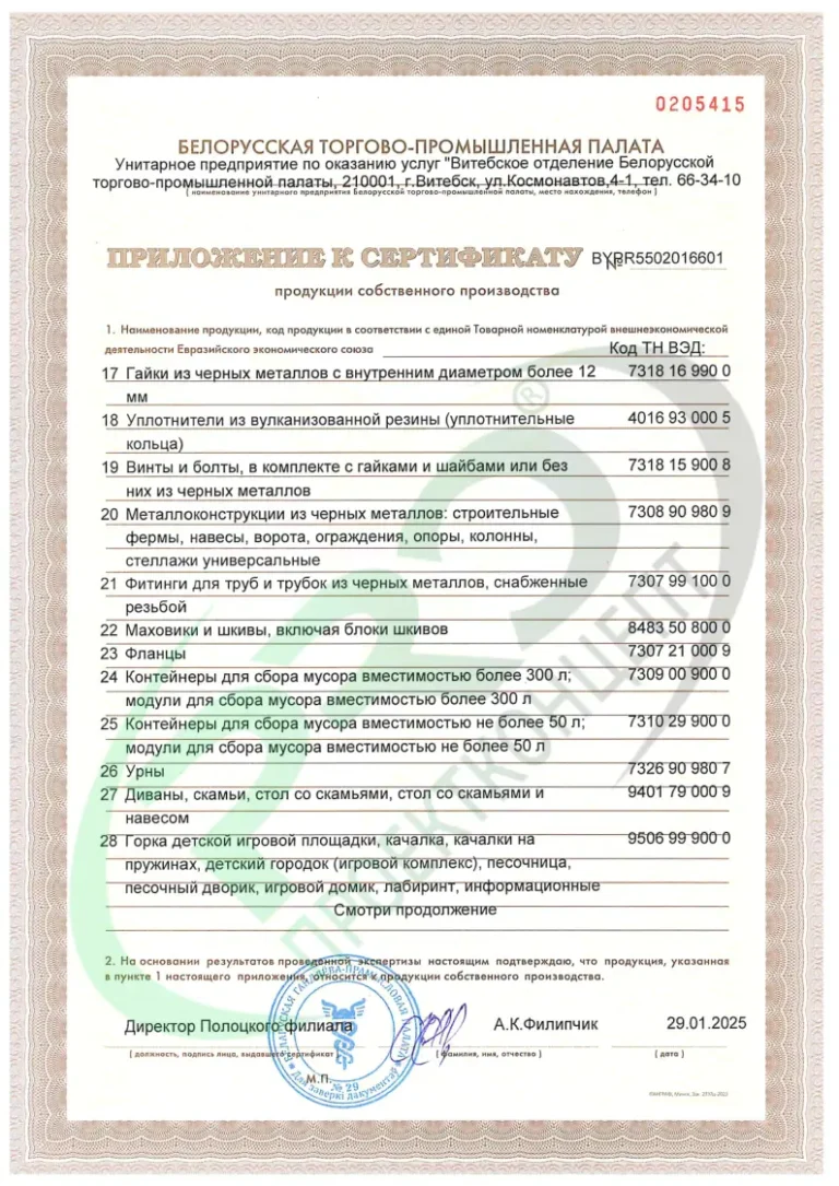 Сертификат СП 2025-3