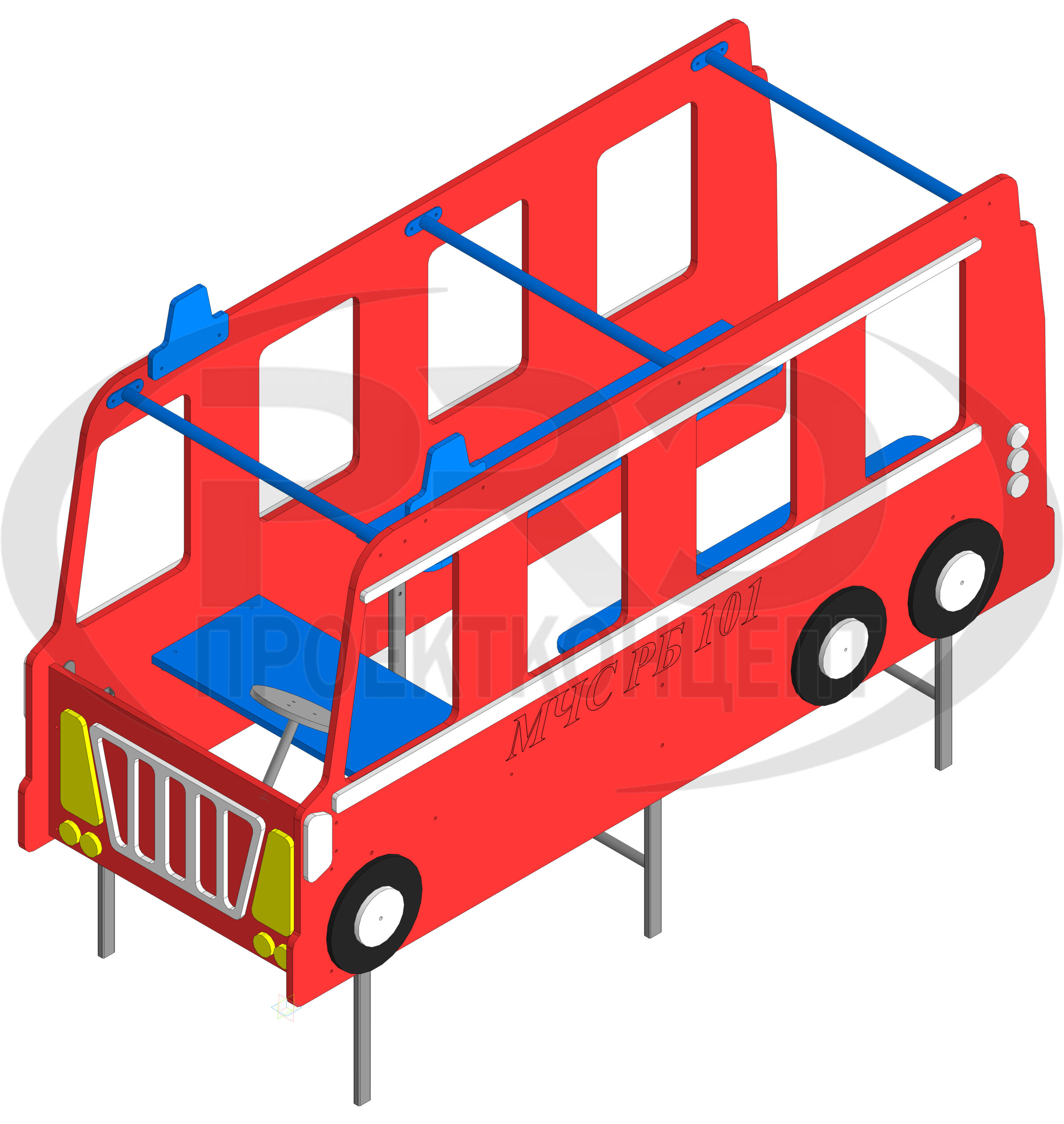 do_006-1 ДО.006 Машинка Пожарный бус 2500 — изображение 1