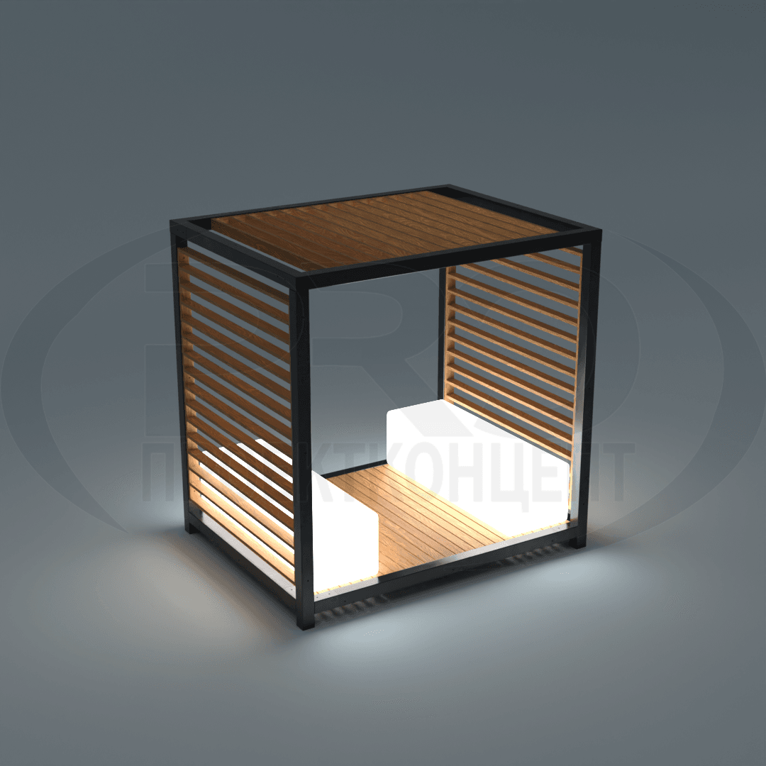 bs_031-c-1 Пергола с подсветкой лавочек — изображение 1